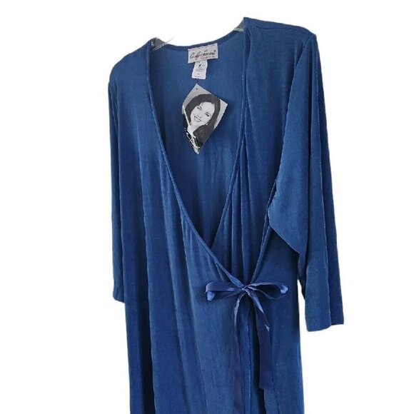Carolyn Strauss Women Size 1X Blue Slinky Travel Wrap Cardigan Top Tunic NEW - Picture 4 of 6